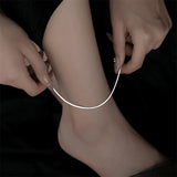 925 Silver Snake Bone Chain Anklet for Women