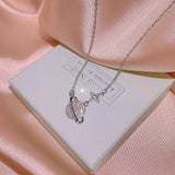 925 Silver Star Earth Ring Necklace Set with Diamonds