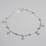 925 Silver Star Pendant Anklet Women Beach Jewelry