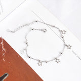 925 Silver Star Pendant Anklet Women Beach Jewelry
