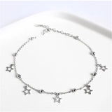 925 Silver Star Pendant Anklet Women Beach Jewelry
