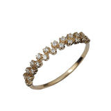 925 Silver Star Ring For Women Crystal 14k Plating Wedding Jewelry