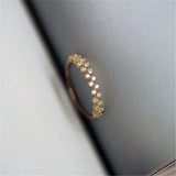 925 Silver Star Ring For Women Crystal 14k Plating Wedding Jewelry