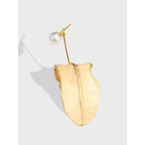 925 Silver Leaf Pearl Earrings for Women
