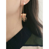 925 Silver Leaf Pearl Earrings for Women