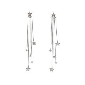 925 Silver Star Tassel Earrings