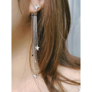 925 Silver Star Tassel Earrings