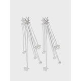 925 Silver Star Tassel Earrings