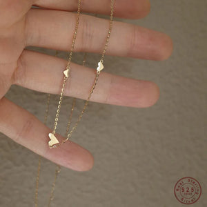 925 Silver Three Heart Necklace Wedding Jewelry Gift