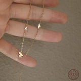 925 Silver Three Heart Necklace Wedding Jewelry Gift