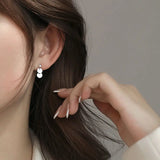 925 Sterling Silver Mini Disc Earrings Japanese Style Personality Earrings