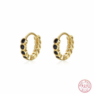 925 Silver Vintage Zircon Stud Earrings for Women