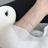 925 Silver Vintage Wave Bracelet for Women Ocean Beach Party Jewelry