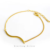 925 Silver Vintage Wave Bracelet for Women Ocean Beach Party Jewelry
