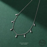 925 Sterling Silver Water Drop Pendant Necklace for Women Girl