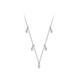 925 Sterling Silver Water Drop Pendant Necklace for Women Girl