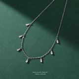 925 Sterling Silver Water Drop Pendant Necklace for Women Girl