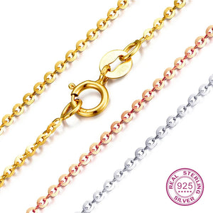 925 Silver Woman & Man Necklace Yellow Rose Chain Hot Gift For Girl