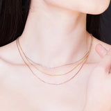 925 Silver Woman & Man Necklace Yellow Rose Chain Hot Gift For Girl