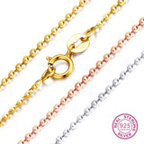 925 Silver Woman & Man Necklace Yellow Rose Chain Hot Gift For Girl