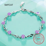 925 Silver Moissanite Diamond Rhombus Bracelet Engagement Party Gift