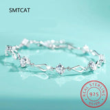 925 Silver Moissanite Diamond Rhombus Bracelet Engagement Party Gift
