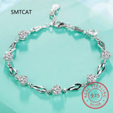 925 Silver Moissanite Diamond Rhombus Bracelet Engagement Party Gift