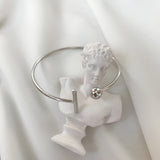 925 Silver Bead Opening Line Bangle Bracelet