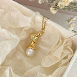 925 Silver Single Pearl Necklace Pearl Drop Pendant