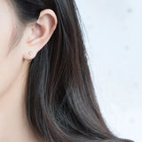 925 Silver Zircon Circle Earring CZ Crystal Piercing Jewelry