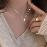 925 Silver Single Zircon Necklace Six Claws Zircon Chain Wedding Jewelry