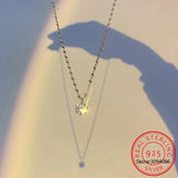 925 Silver Single Zircon Necklace Six Claws Zircon Chain Wedding Jewelry