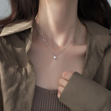 925 Silver Single Zircon Necklace Six Claws Zircon Chain Wedding Jewelry