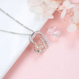 925-Sterling-Silver Sisters Necklace-Always My Sister Forever My Heart Pendant