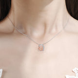 925-Sterling-Silver Sisters Necklace-Always My Sister Forever My Heart Pendant