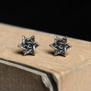 925 Silver Eye Of Horus Stud Earring Star Of David