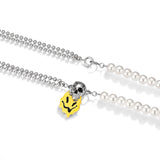 925 Silver Skeleton Pearl Pendant Necklace Y2K Style Jewelry
