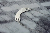 925 Silver Sleeping Cat Necklace Pendant for Women - Lady Gift