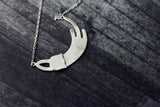 925 Silver Sleeping Cat Necklace Pendant for Women - Lady Gift