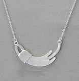 925 Silver Sleeping Cat Necklace Pendant for Women - Lady Gift
