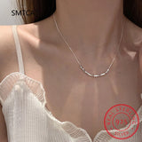 925 Silver Sparkling Necklace Basic Chain Link Fine Jewelry for Women