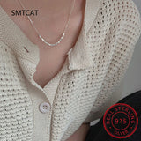 925 Silver Sparkling Necklace Basic Chain Link Fine Jewelry for Women