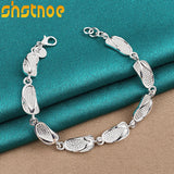925 Sterling Silver Slippers Shoe Bracelet Chain For Women