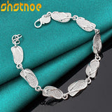 925 Sterling Silver Slippers Shoe Bracelet Chain For Women