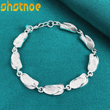 925 Sterling Silver Slippers Shoe Bracelet Chain For Women