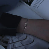 925 Sterling Silver Love Clasp Chain Bracelet Minimalist Gift For Women