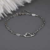 925 Sterling Silver Love Clasp Chain Bracelet Minimalist Gift For Women