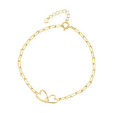 925 Sterling Silver Love Clasp Chain Bracelet Minimalist Gift For Women