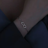 925 Sterling Silver Love Clasp Chain Bracelet Minimalist Gift For Women
