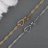 925 Sterling Silver Love Clasp Chain Bracelet Minimalist Gift For Women